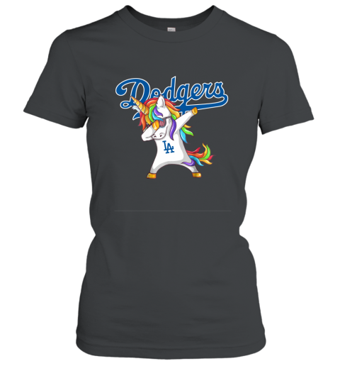 Los Angeles Dodgers Unicorn Dabbing Baseball Sports Shirts Women T-Shirt