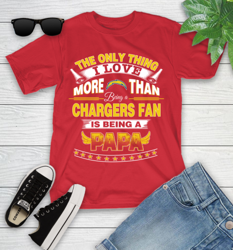 NFL The Only Thing I Love More Than Being A Los Angeles Chargers Fan Is Being A Papa Football Youth T-Shirt 13