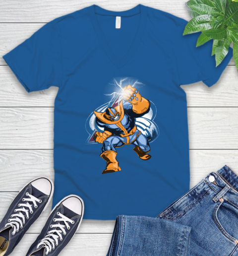 Colorado Avalanche NHL Hockey Thanos Avengers Infinity War Marvel V-Neck T-Shirt 5