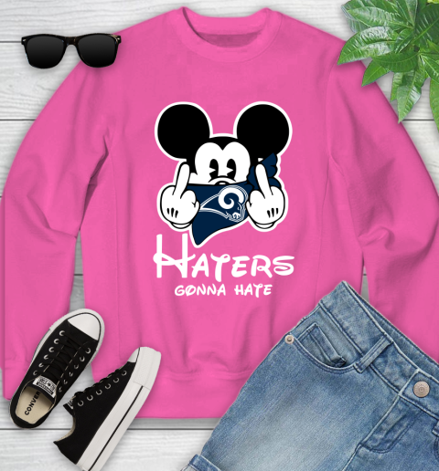 NFL Los Angeles Rams Haters Gonna Hate Mickey Mouse Disney Football T Shirt Youth Sweatshirt 6