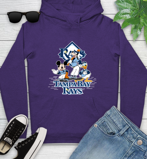 MLB Tampa Bay Rays Mickey Mouse Donald Duck Goofy Baseball T Shirt Youth Hoodie 5