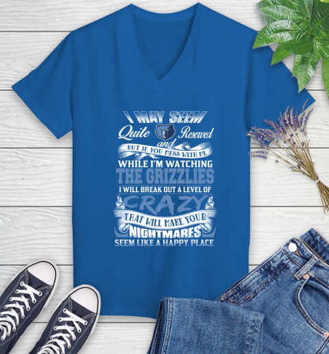 Memphis Grizzlies NBA Basketball Don't Mess With Me While I'm Watching My Team Women's V-Neck T-Shirt 10