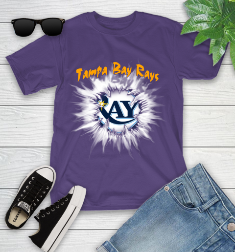 Tampa Bay Rays MLB Baseball Adoring Fan Rip Sports Youth T-Shirt 3