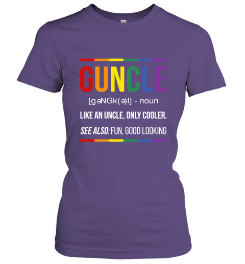 Guncle Funny Gun Uncle Noun Cooler Uncle Fun Good Looking Women Tee