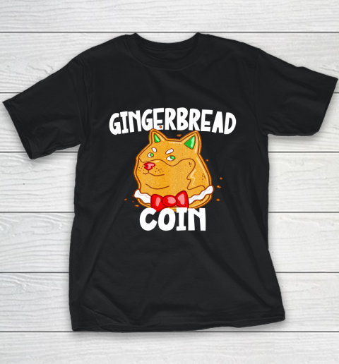 Xmas Dogecoin Crypto Christmas Gingerbread Coin Shiba Inu Youth T-Shirt