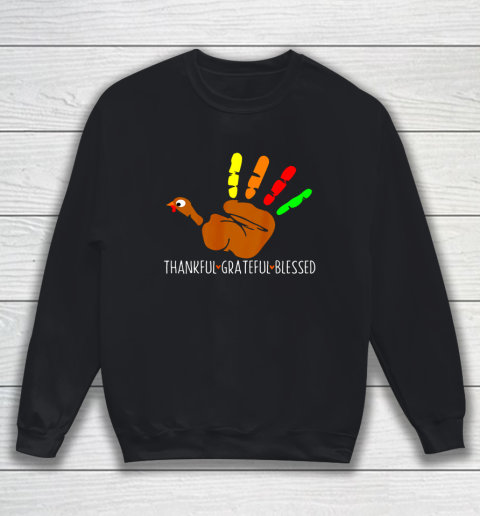 Thanksgiving Shirt Turkey Hand Print Funny Thanksgiving Day Sweatshirt