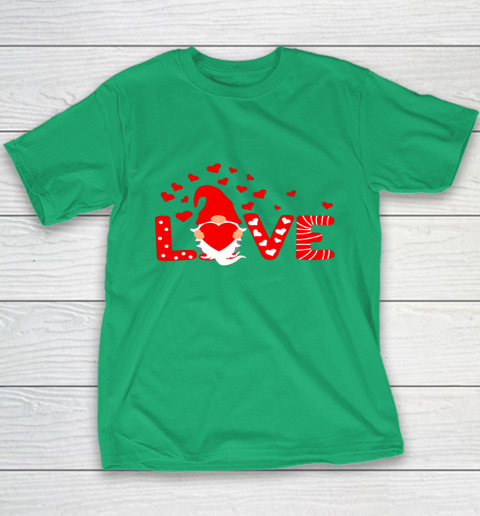 Valentine's Day LOVE Gnomies Holding Red Heart Valentine Youth T-Shirt 5