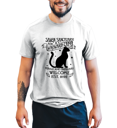 Hocus Pocus T Shirt, Salem Sanctuary For Wayward Cats Shirt, Thackery Binx Tshirt, Halloween Gifts