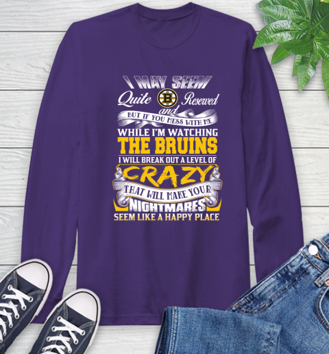 Boston Bruins NHL Hockey Don't Mess With Me While I'm Watching My Team Long Sleeve T-Shirt 5