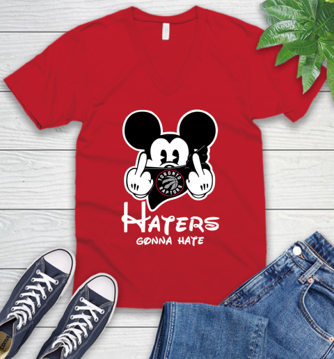 NBA Toronto Raptors Haters Gonna Hate Mickey Mouse Disney Basketball T Shirt V-Neck T-Shirt 6