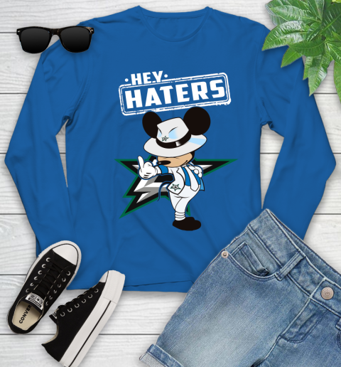 NHL Hey Haters Mickey Hockey Sports Dallas Stars Youth Long Sleeve 10