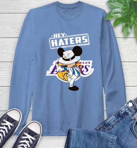 NBA Hey Haters Mickey Basketball Sports Los Angeles Lakers Long Sleeve T-Shirt 12