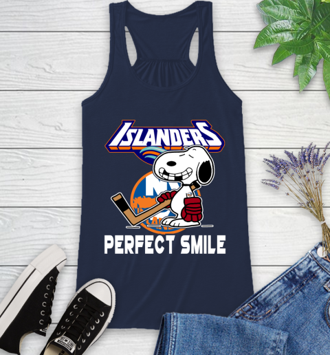 NHL New York Islanders Snoopy Perfect Smile The Peanuts Movie Hockey T Shirt Racerback Tank 9