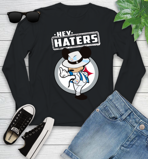 NFL Hey Haters Mickey Football Sports Pittsburgh Steelers Youth Long Sleeve