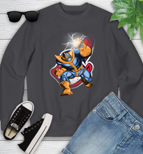 Cleveland Indians MLB Baseball Thanos Avengers Infinity War Marvel Youth Sweatshirt 5