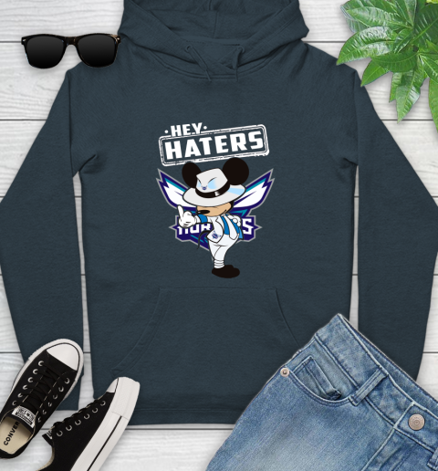 NBA Hey Haters Mickey Basketball Sports Charlotte Hornets Youth Hoodie 10