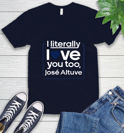 I literally love Jose Altuve Shirt V-Neck T-Shirt 2