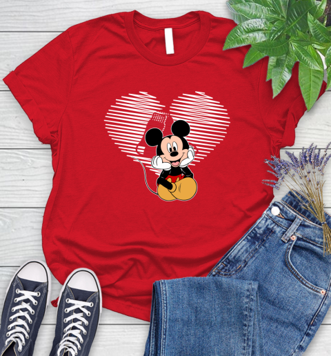 MLB Boston Red Sox The Heart Mickey Mouse Disney Baseball T Shirt_000 Women's T-Shirt 13