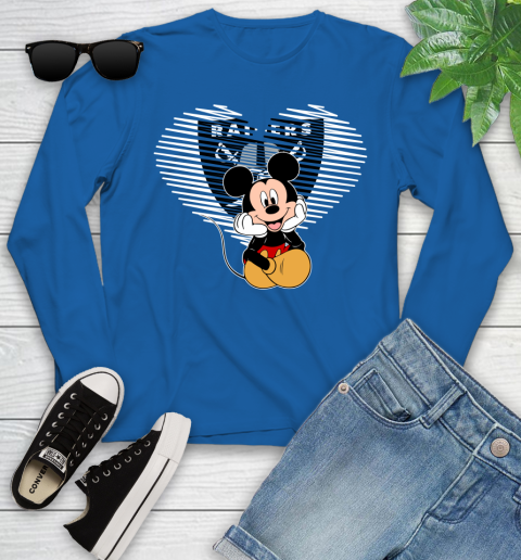 NFL Oakland Raiders The Heart Mickey Mouse Disney Football T Shirt_000 Youth Long Sleeve 10