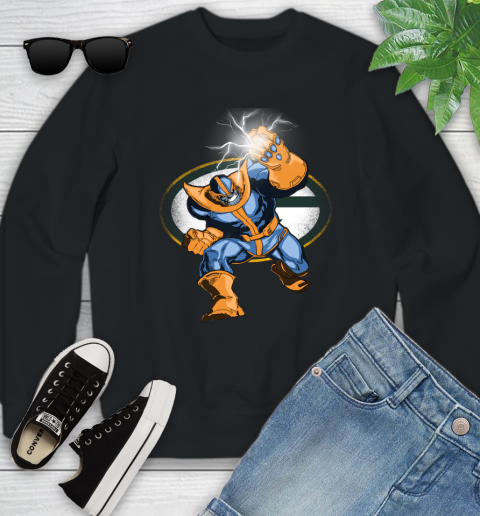 Green Bay Packers NFL Football Thanos Avengers Infinity War Marvel Youth Sweatshirt