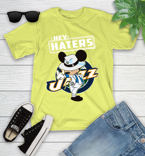 NBA Hey Haters Mickey Basketball Sports Utah Jazz Youth T-Shirt 10