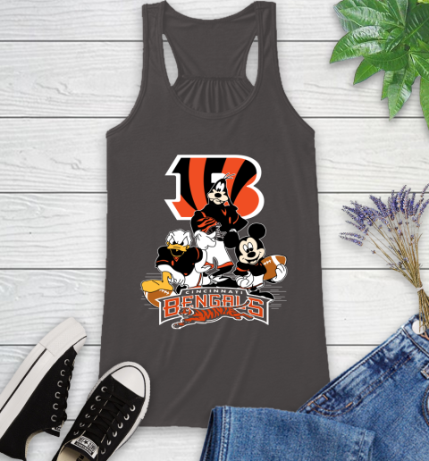 NFL Cincinnati Bengals Mickey Mouse Donald Duck Goofy Football Shirt Racerback Tank 11