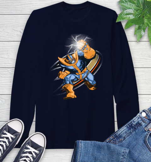 Anaheim Ducks NHL Hockey Thanos Avengers Infinity War Marvel Long Sleeve T-Shirt 3
