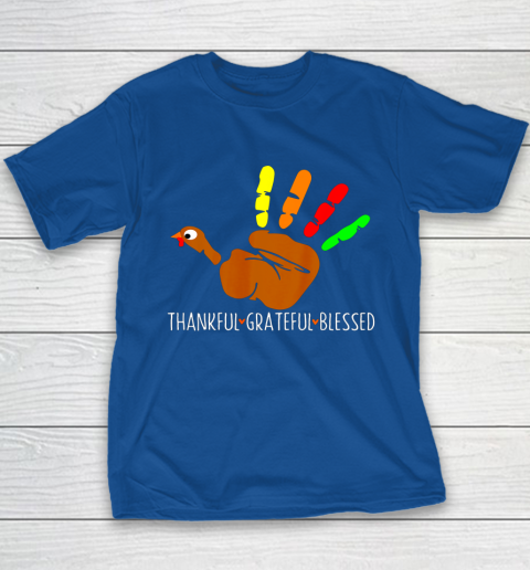 Thanksgiving Shirt Turkey Hand Print Funny Thanksgiving Day Youth T-Shirt 7