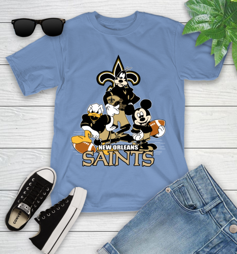 NFL New Orleans Saints Mickey Mouse Donald Duck Goofy Football Shirt Youth T-Shirt 15