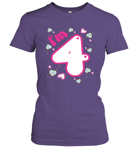 4th Birthday Gift Shirt Cute Im 4 Years Old Girl Kids Women Tee