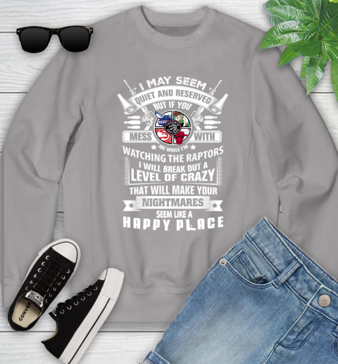 Toronto Raptors NBA Basketball Don't Mess With Me While I'm Watching My Team Sports Youth Sweatshirt 3