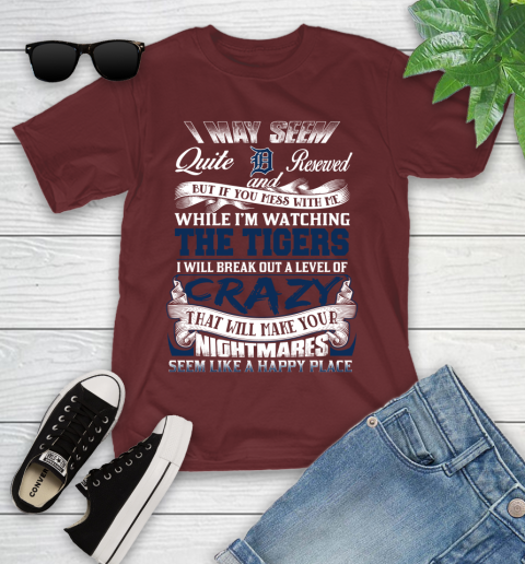Detroit Tigers MLB Baseball Don't Mess With Me While I'm Watching My Team Youth T-Shirt 14