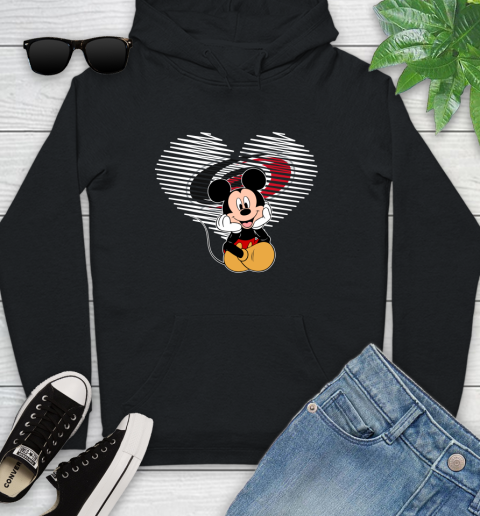 NHL Carolina Hurricanes The Heart Mickey Mouse Disney Hockey Youth Hoodie