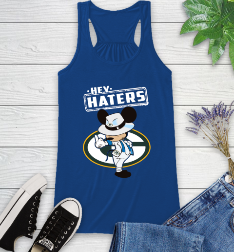 NFL Hey Haters Mickey Football Sports Green Bay Packers Racerback Tank 8
