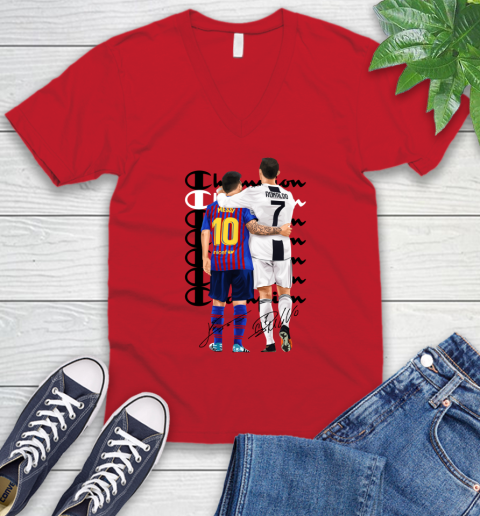 Champion Ronaldo and Messi Signatures V-Neck T-Shirt 4