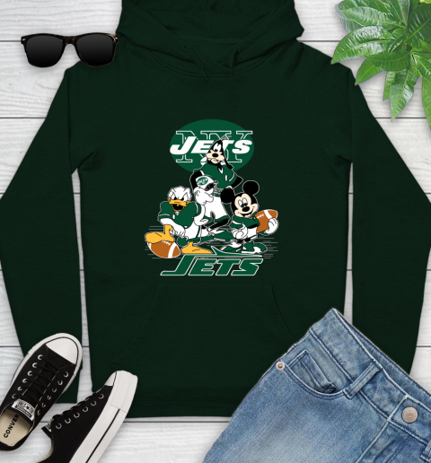 NFL New York Jets Mickey Mouse Donald Duck Goofy Football Shirt Youth Hoodie 14