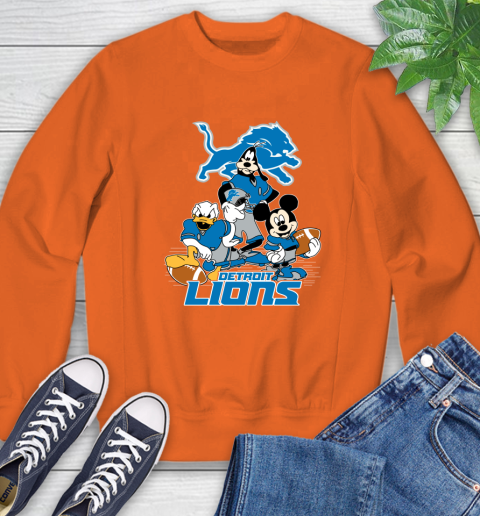 NFL Detroit Lions Mickey Mouse Donald Duck Goofy Football Shirt Sweatshirt 3