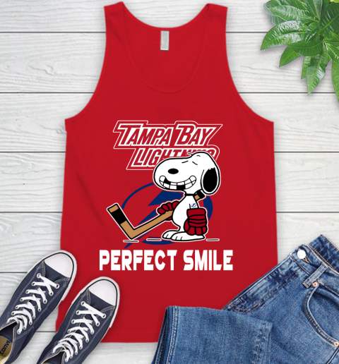 NHL Tampa Bay Lightning Snoopy Perfect Smile The Peanuts Movie Hockey T Shirt Tank Top 5