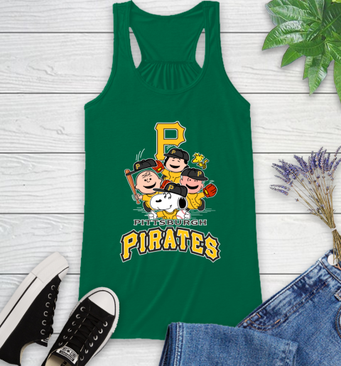 MLB Pittsburgh Pirates Snoopy Charlie Brown Woodstock The Peanuts Movie Baseball T Shirt_000 Racerback Tank 6