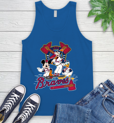 MLB Atlanta Braves Mickey Mouse Donald Duck Goofy Baseball T Shirt Tank Top 4