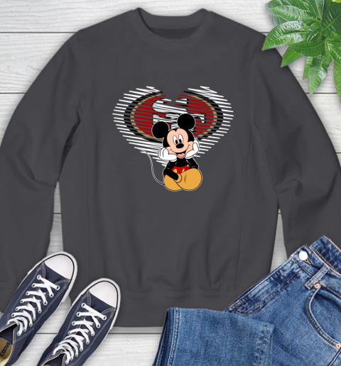 NFL San Francisco 49ers The Heart Mickey Mouse Disney Football T Shirt_000 Sweatshirt 6