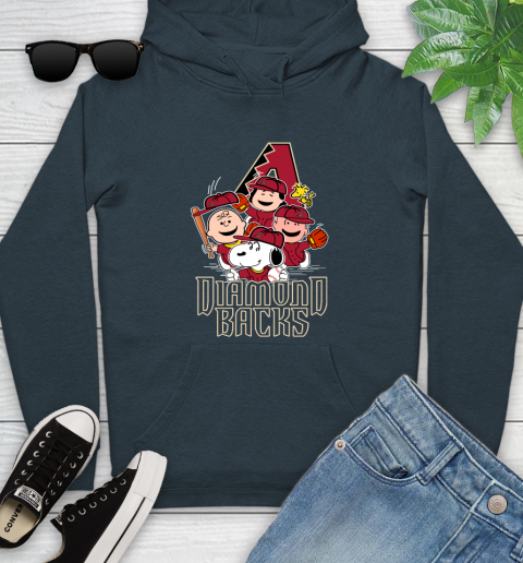 MLB Arizona Diamondbacks Snoopy Charlie Brown Woodstock The Peanuts Movie Baseball T Shirt_000 Youth Hoodie 10