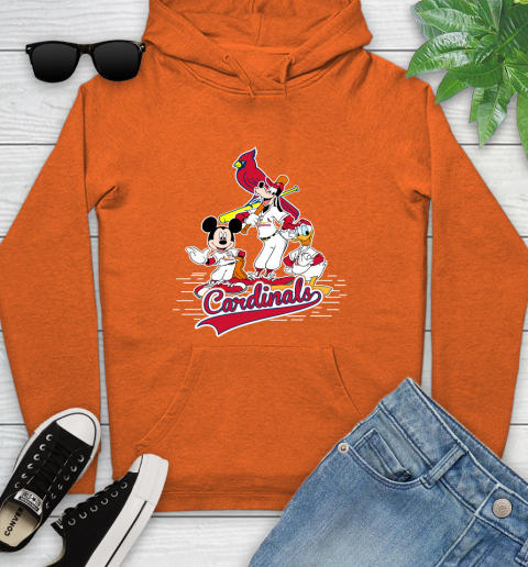 MLB St.Louis Cardinals Mickey Mouse Donald Duck Goofy Baseball T Shirt Youth Hoodie 4