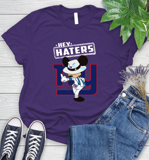 NFL Hey Haters Mickey Football Sports New York Giants Women's T-Shirt 4