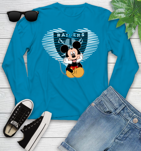 NFL Oakland Raiders The Heart Mickey Mouse Disney Football T Shirt_000 Youth Long Sleeve 8