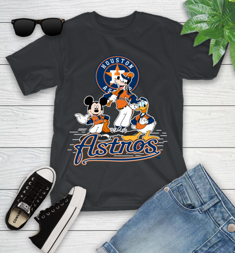 MLB Houston Astros Mickey Mouse Donald Duck Goofy Baseball T Shirt Youth T-Shirt 16