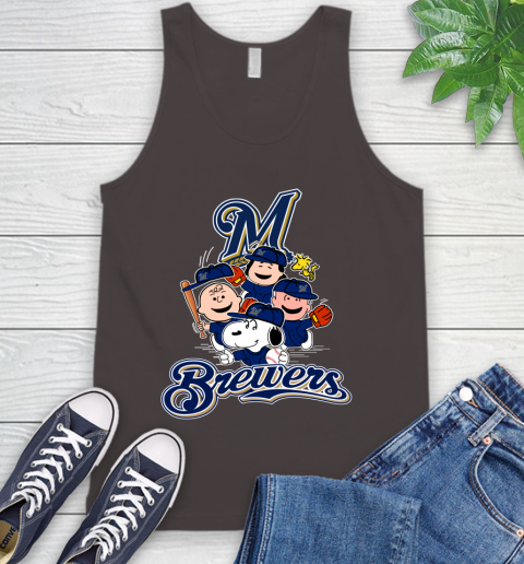 MLB Milwaukee Brewers Snoopy Charlie Brown Woodstock The Peanuts Movie Baseball T Shirt_000 Tank Top 6
