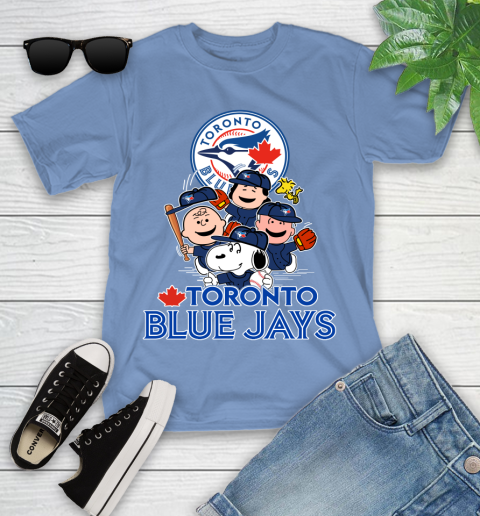 MLB Toronto Blue Jays Snoopy Charlie Brown Woodstock The Peanuts Movie Baseball T Shirt_000 Youth T-Shirt 15