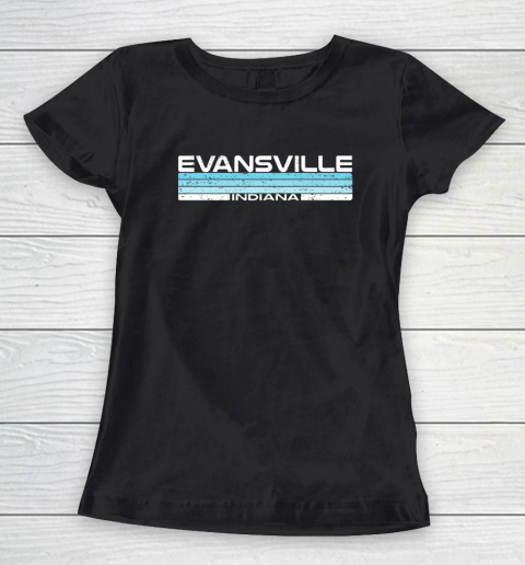 Evansville State of Indiana Blue Sunset Vintage Women's T-Shirt
