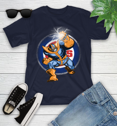 Chicago Cubs MLB Baseball Thanos Avengers Infinity War Marvel Youth T-Shirt 2